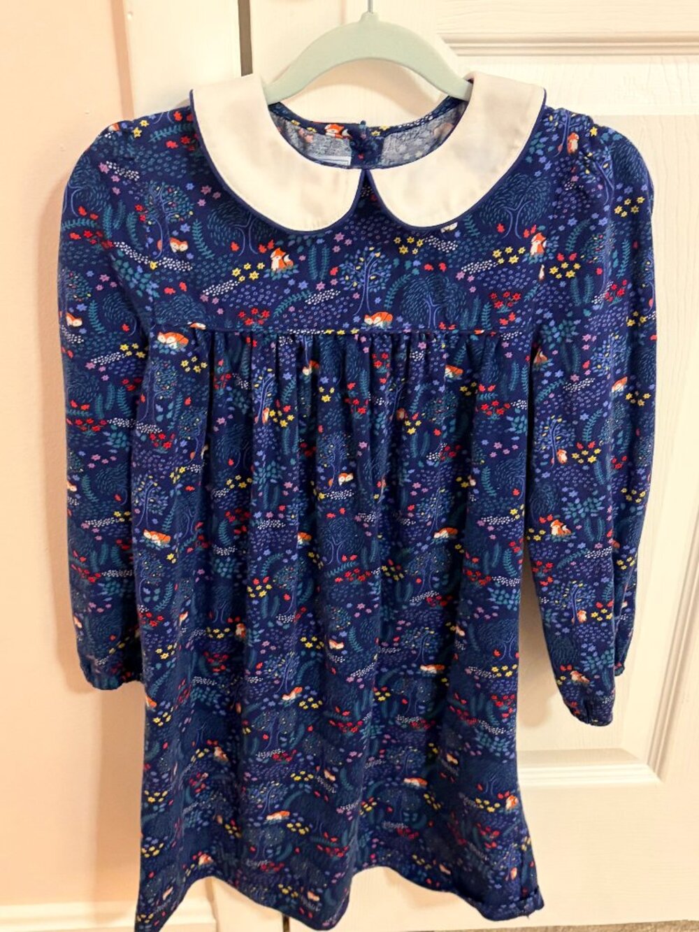 Little English Woodland Fox Peter Pan Collar Dress - 7